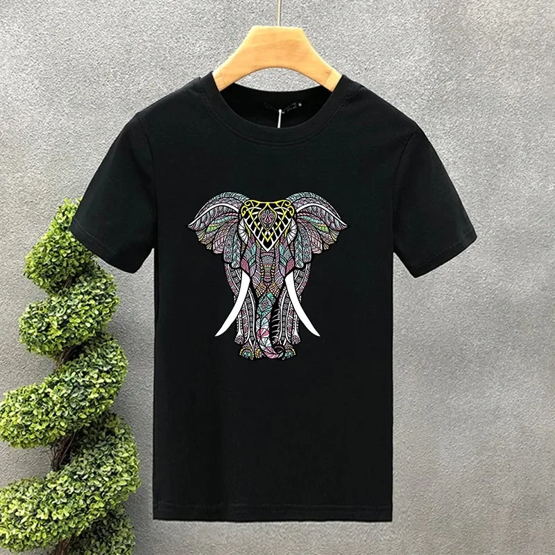 2yk Luxury Brand Children's T-shirt Pure Cotton Elephant Print Summer Girls T-shirt Men's and Women's Casual Comfortable Top