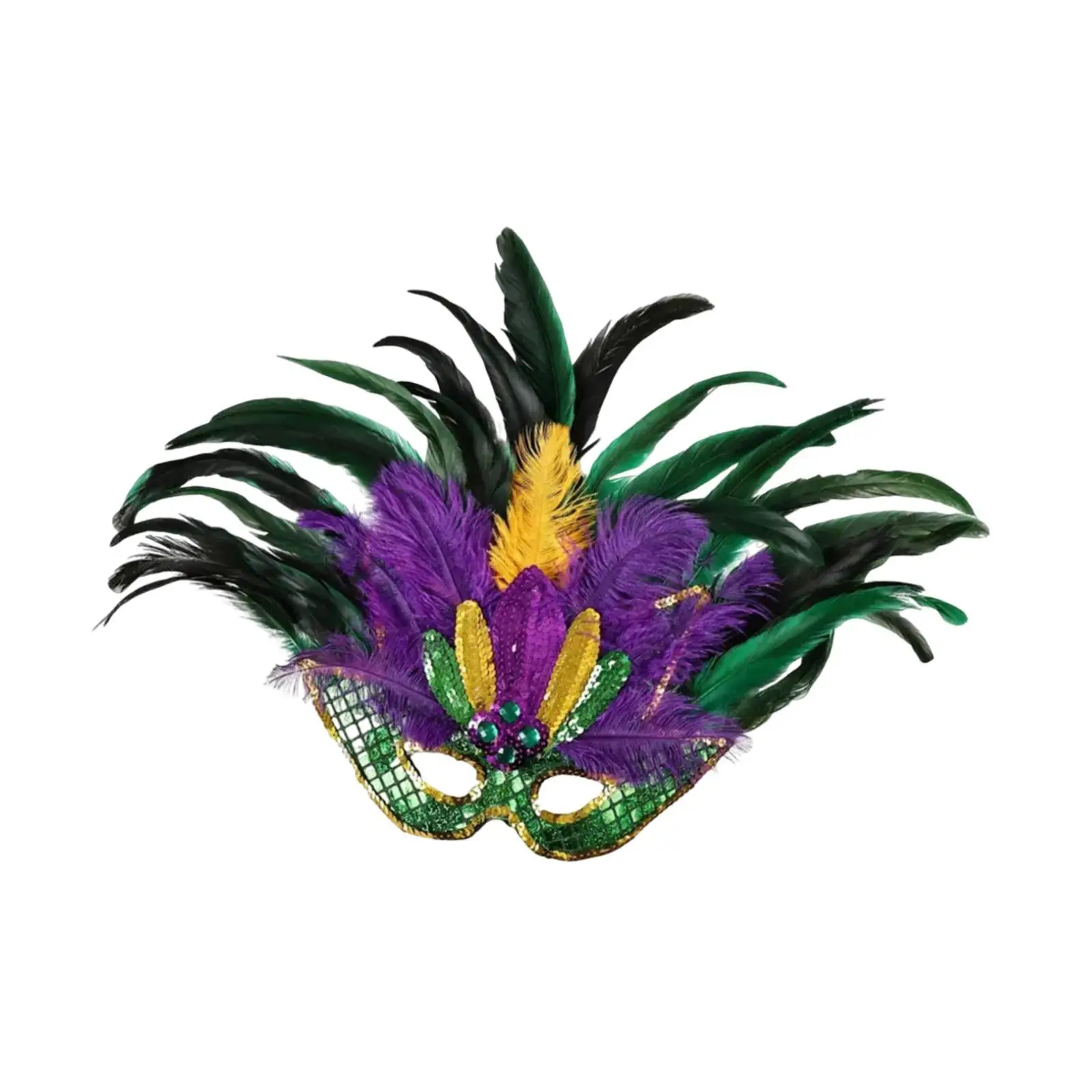 Máscara de baile decoração pena artificial máscara de festa acessório traje para carnaval fantasia vestido carnaval festival mostrar