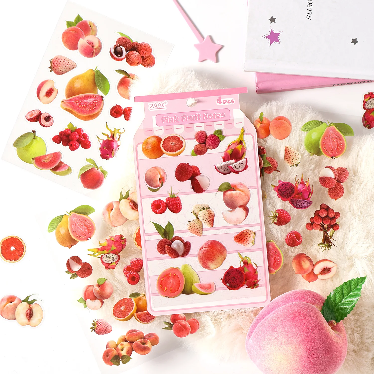 Picture 6: 4Pcs Orange Strawberry Fruit Series Die cut Adhesive Sticker Journal Japanese stationery Decoration Scrapbook Diary Cute Sticker