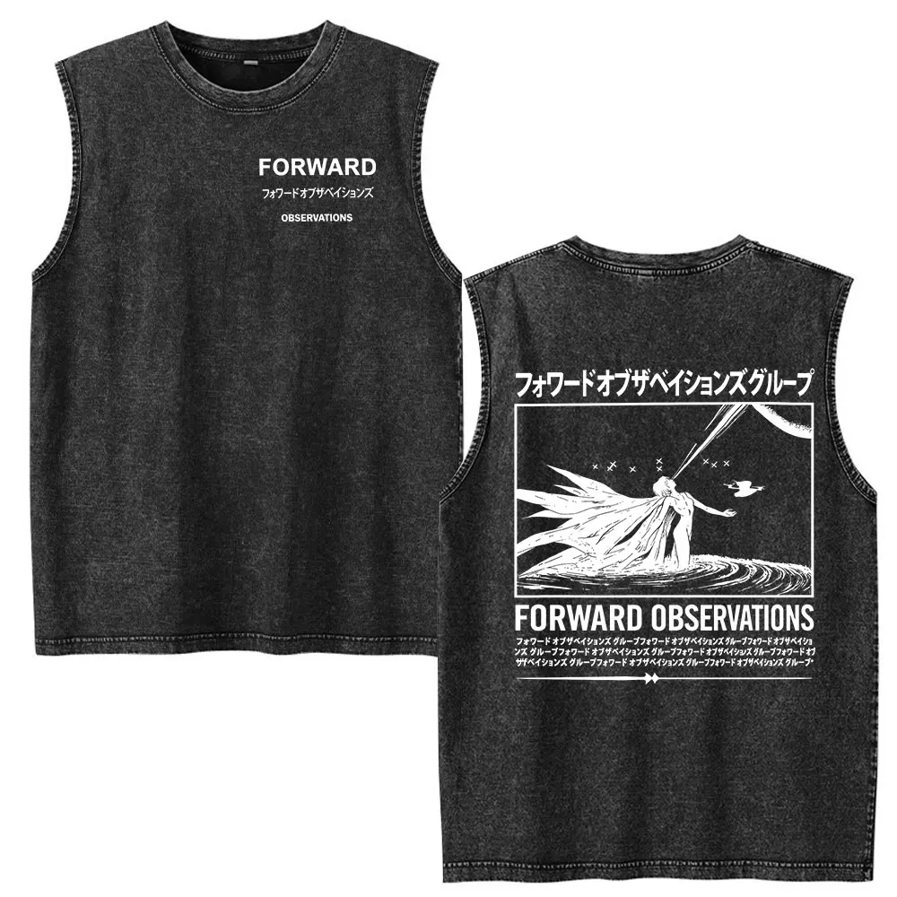 Forward Observations Group Skeleton Vintage Washed Vest T-Shirt Herren Damen Kleidung Lose ärmellose Tanktops T-Shirt Streetwear – Detail 4