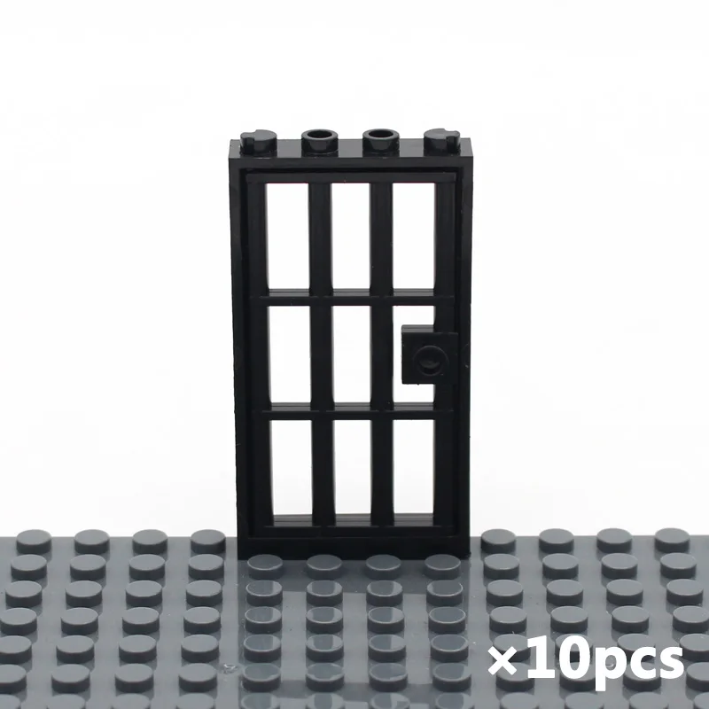 MOC Brick Compatible 60621 Door 1x4x6 Prison Gate with Barred Grille Enlighten Building Blocks Educational Toys Assembles