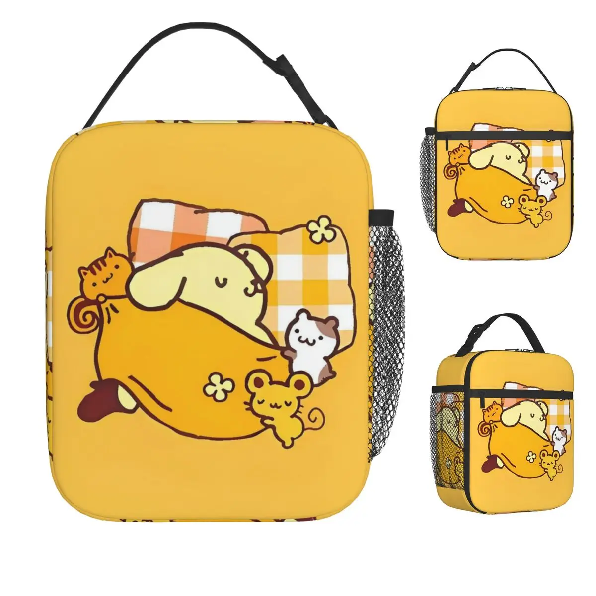 

Pom Pom Purin Cute Cartoon Lunch Bag Dog Animal Portable Zipper Lunch Box Work Designer Cooler Bag Oxford Thermal Lunch Bags
