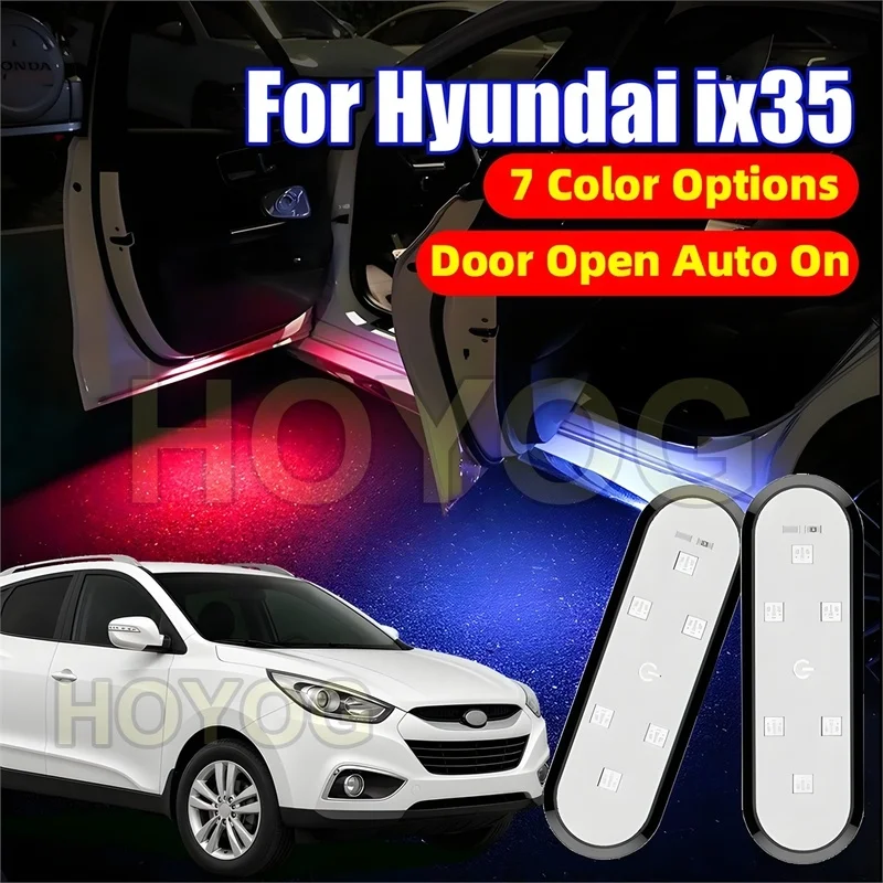 For Hyundai ix35 2009-2017 USB Rechargeable 1-4pcs Car Door Warning Light with Automatic On/Off for Nighttime Door Safety