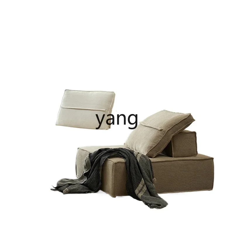 

LTT sofa wabi-sabi wind linen fabric small apartment square combination modern single removable and washable