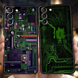 Circuit Board Case for Samsung Galaxy S24 S23 S22 S20 S21 FE Ultra S24 S23 S10 S10E S9 S8 Plus 5G Silicone Phone Cover Funda Bag