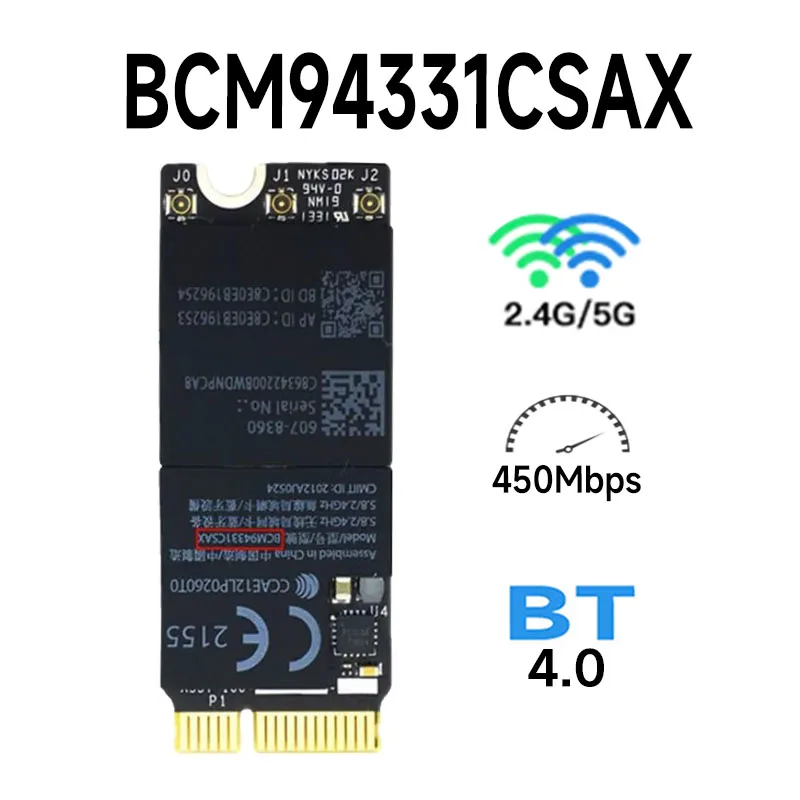 

Bcm94331csax Bcm94331csdax Bcm4331 Bluetooth Wireless Wifi Card Module 802.11 N for A1398