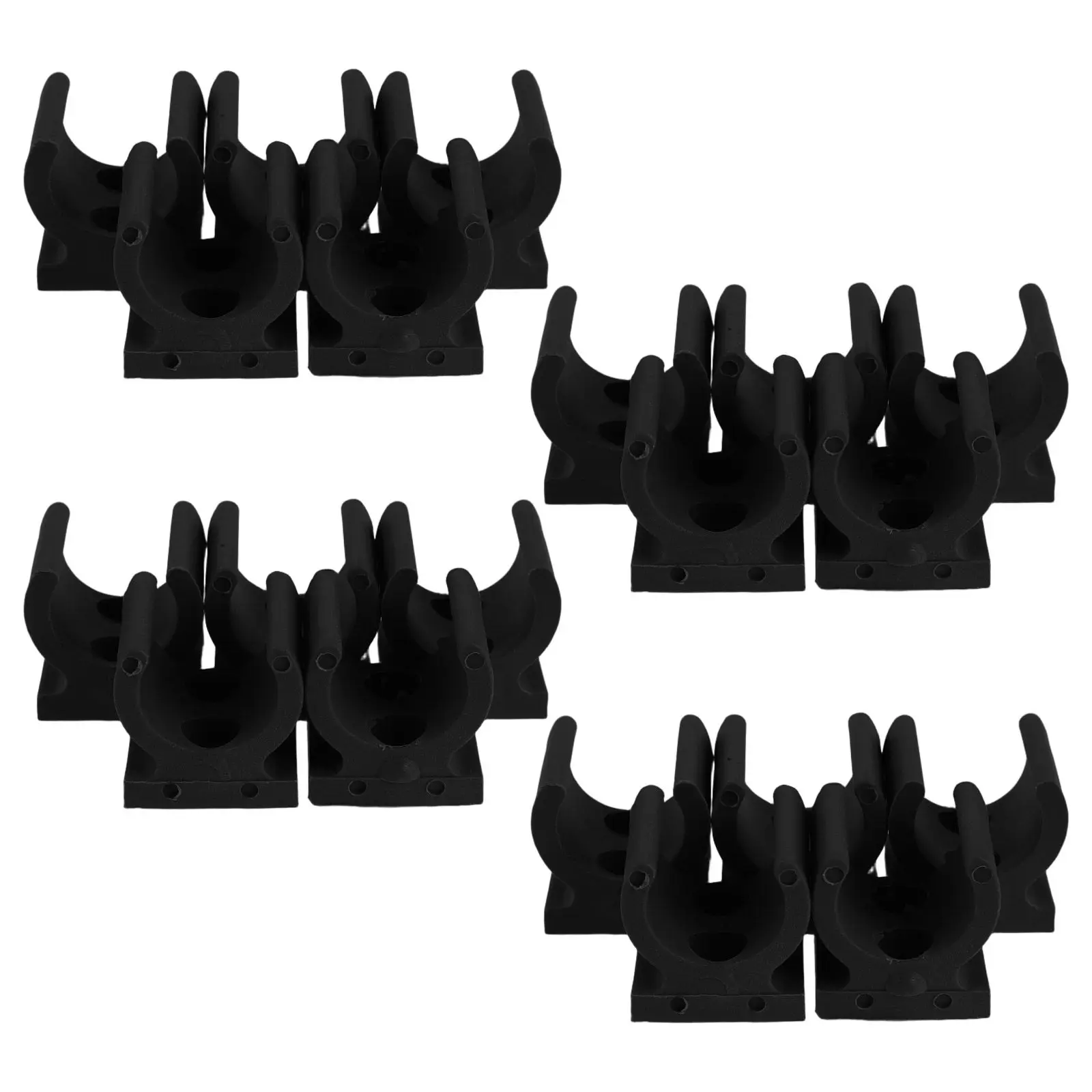 20Pcs Commode Chair Pipe Fastener Plastic Tube Clips for Toilet Seat Installation Support Wheelchair Pipe Clamp Black
