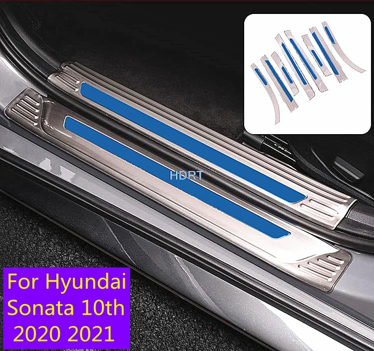 Hight quality Stainless Steel car Boutique Scuff Plate/Door Sill Door Sill Titanium For Hyundai Sonata 10th 2020 2021 Car style