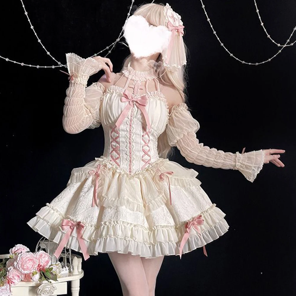 

Лолита Крест Леди Темная Готика Лолита Платье Цветочного Бутона Цветочное Свадебное Платье Балетное Платье Япония