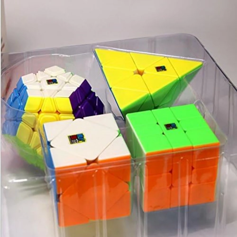 Neue 4 stücke Geschwindigkeit Würfel Set Moyu Mofangjiaoshi 2x2/3x3/4x4/5x5 Meilong Zauberwürfel Geschenk verpackung Kinder Kinder Lernspiel zeug