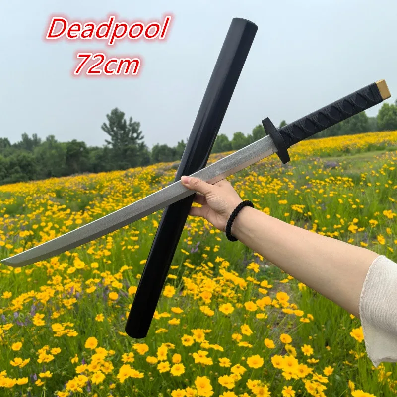 Espada de Cosplay de Deadpool de 72 cm, Katana de Simulación para Niños, Accesorios de Actuación, Figura de Deadpool, Decoración para el Hogar de Halloween