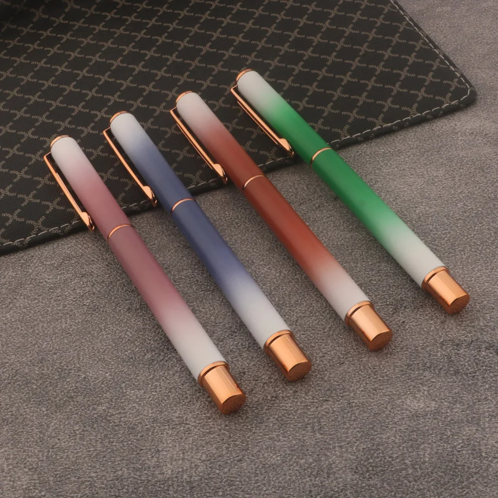 1pc Hohe Qualität Metall Brunnen stift Farbverlauf Schule Student Büro Geschenke Schreibwaren tinte stifte – Detail 5