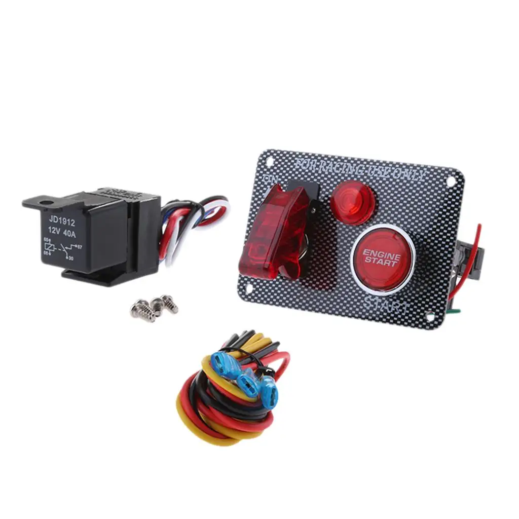 Magideal 3 in1 Rennwagen Zünd schalter Panel LED Motor Start knopf