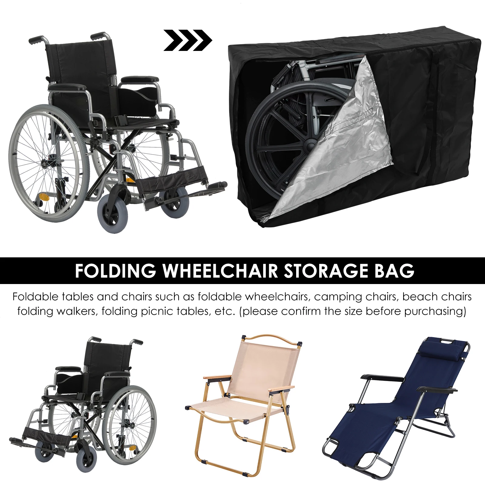 Rollator Travel Bag Foldable Wheelchair Storage Bag Waterproof Folding Wheelchair Bag Wear Resistant Transport Chair Walker Bag