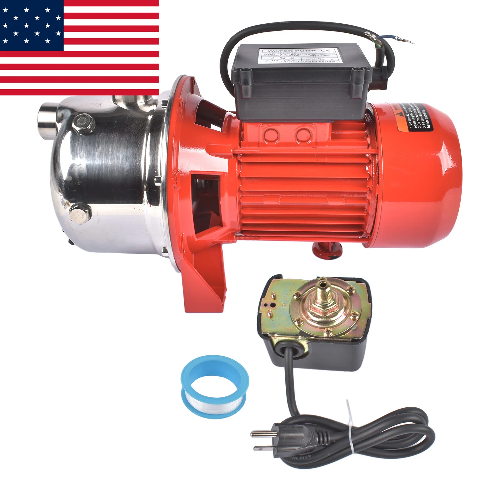 AP03 Red Shallow Well Jet Pump RJS-75SS 97080702 3/4 HP 115/230 Volt 25 Feet Max Lift