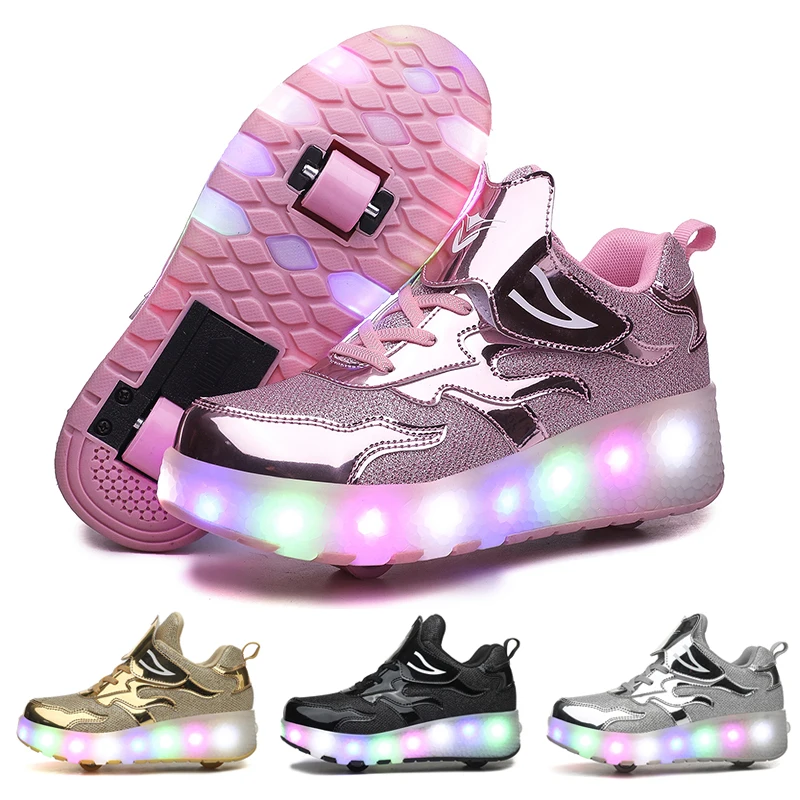 Size 27-43 children's roller skates Outdoor detachable multi-purpose sports shoes High quality roller skates with light flash