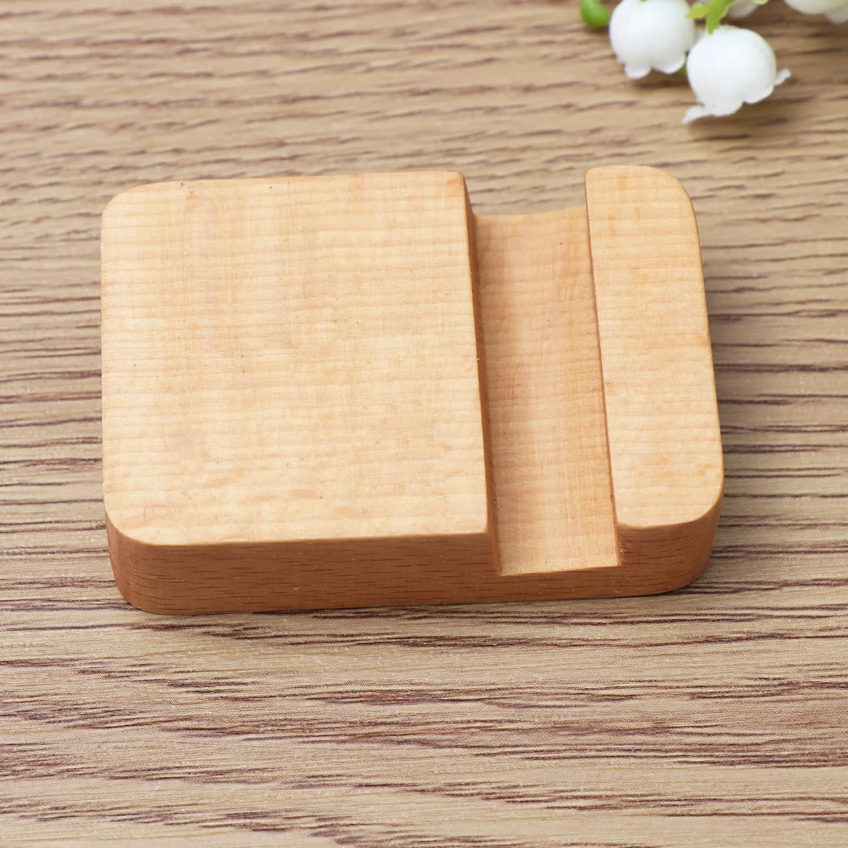 

Creative Mobile Phone Stand Universal Desktop Phone Bracket Wooden Phone Stand Portable Smartphone Holder (Light Color)