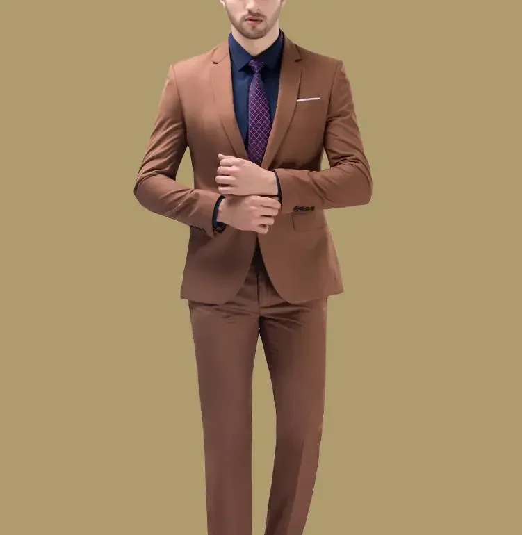 

2024 Latest Coat Pant Designs Brown Men Suit Wedding Suits for Men Style Blazer Slim Fit Custom 2 Piece Tuxedo Terno Masculino