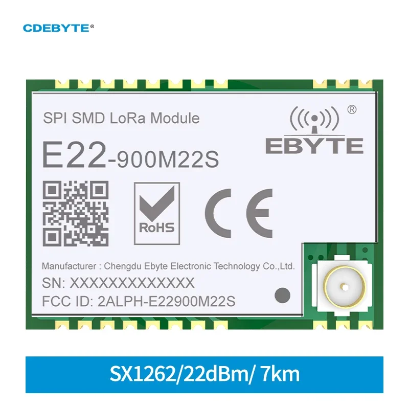 SX1262 LoRa Wireless Maodule 32M High Precision TCXO E22-900M22S 22dBm 915MHz Long Range SMD IPEX RF Module Power Supply