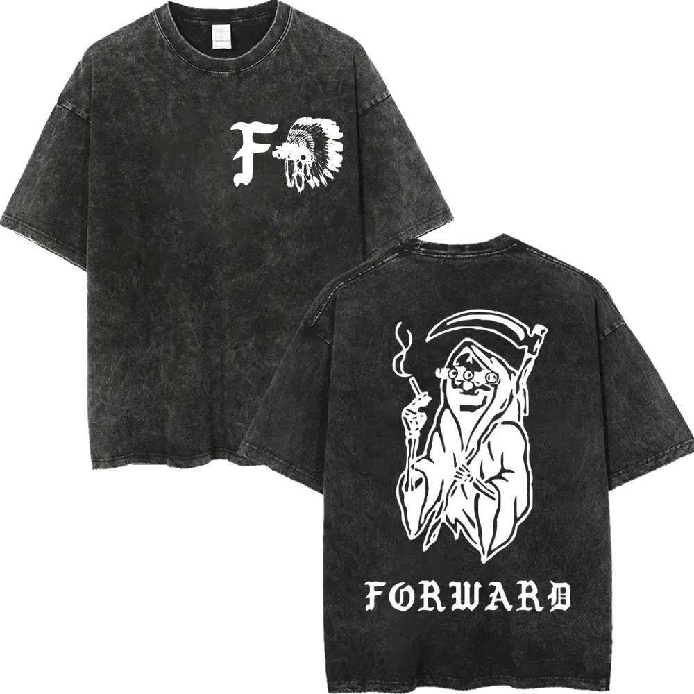 

Forward Observations Group Double Sided Print T-shirt Men Women Fashion Vintage Washed T-shirts Summer Casual Oversized T Shirt