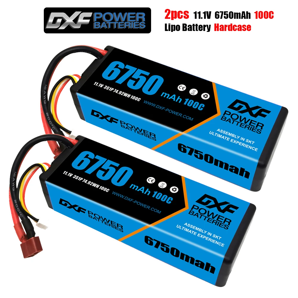 

DXF Lipo 3S 11.1V Battery 6750mAh 100C Blue Version Graphene Racing Series HardCase for RC Car Truck Evader BX Truggy 1/8 Buggy