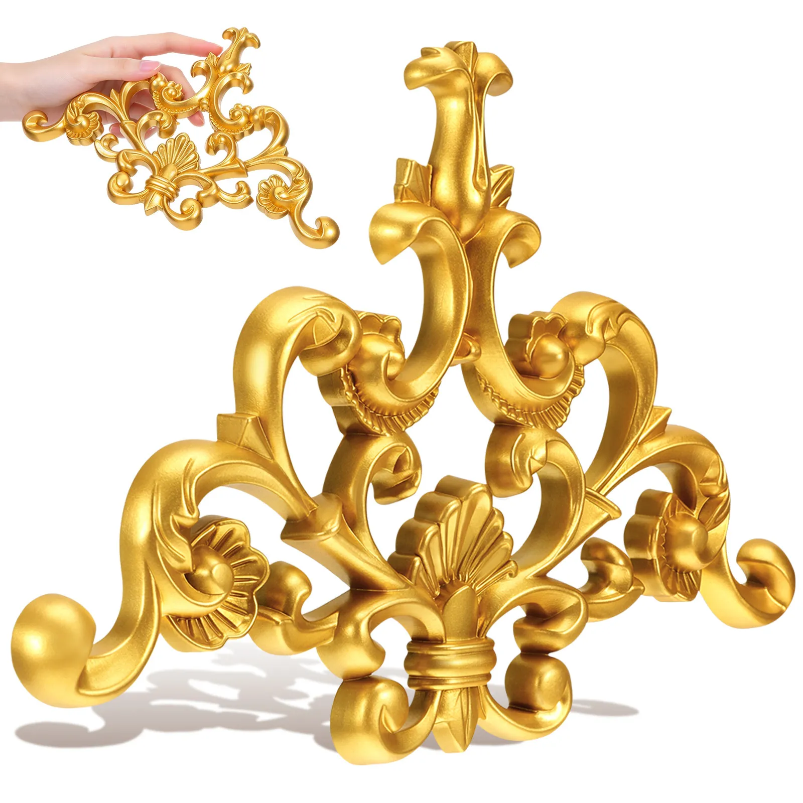PVC Carved Flower Onlay Applique Plastic Wall Ceiling Door Cabinet Wardrobe Furniture Decoration Ornament Carved Flower Applique