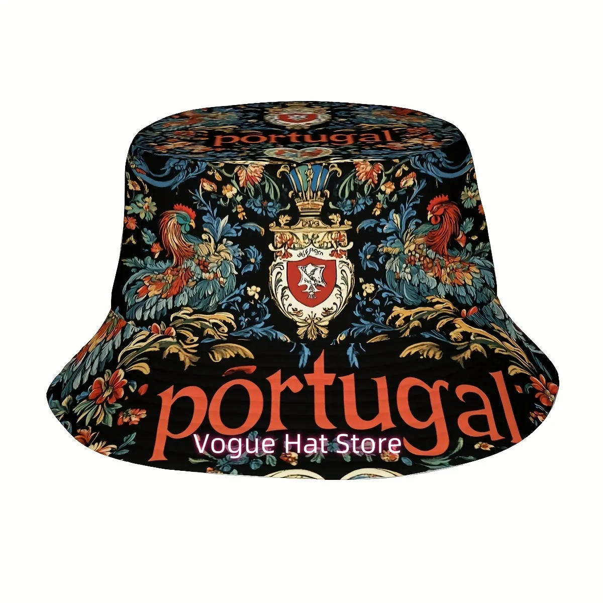 1pc Portugal'S National Day Fisherman Hat - Vibrant Floral Print, 
