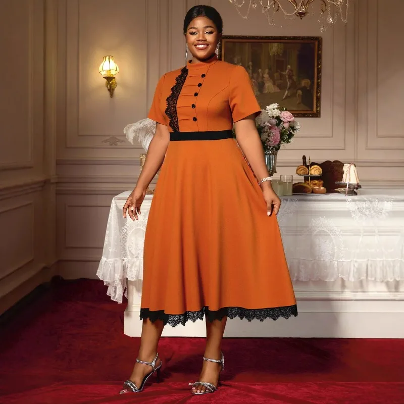 

Dashiki Plus Size African Party Evening Dresses for Women Spring Summer Short Sleeve O-neck Long Dresses Outfits Ankara Dress