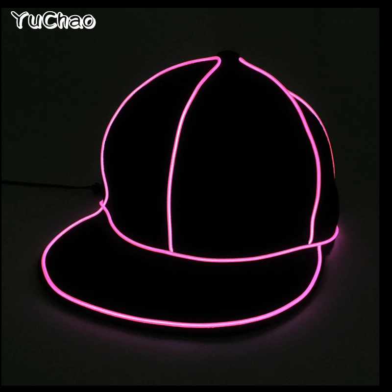 LED Glowing Baseball Cap, Birthday, Halloween, Christmas, EL Wire, Propse Flashing, Sports Cap, Holiday, Rave Party, Hip Hot Hat