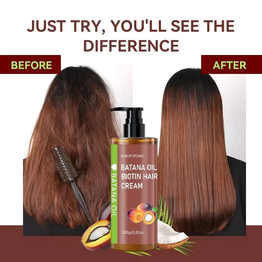 

Batana Oil Biotin Hair Cream Strong Hair Anti-Breakage Repair Split Ends Silky For Dry Hair