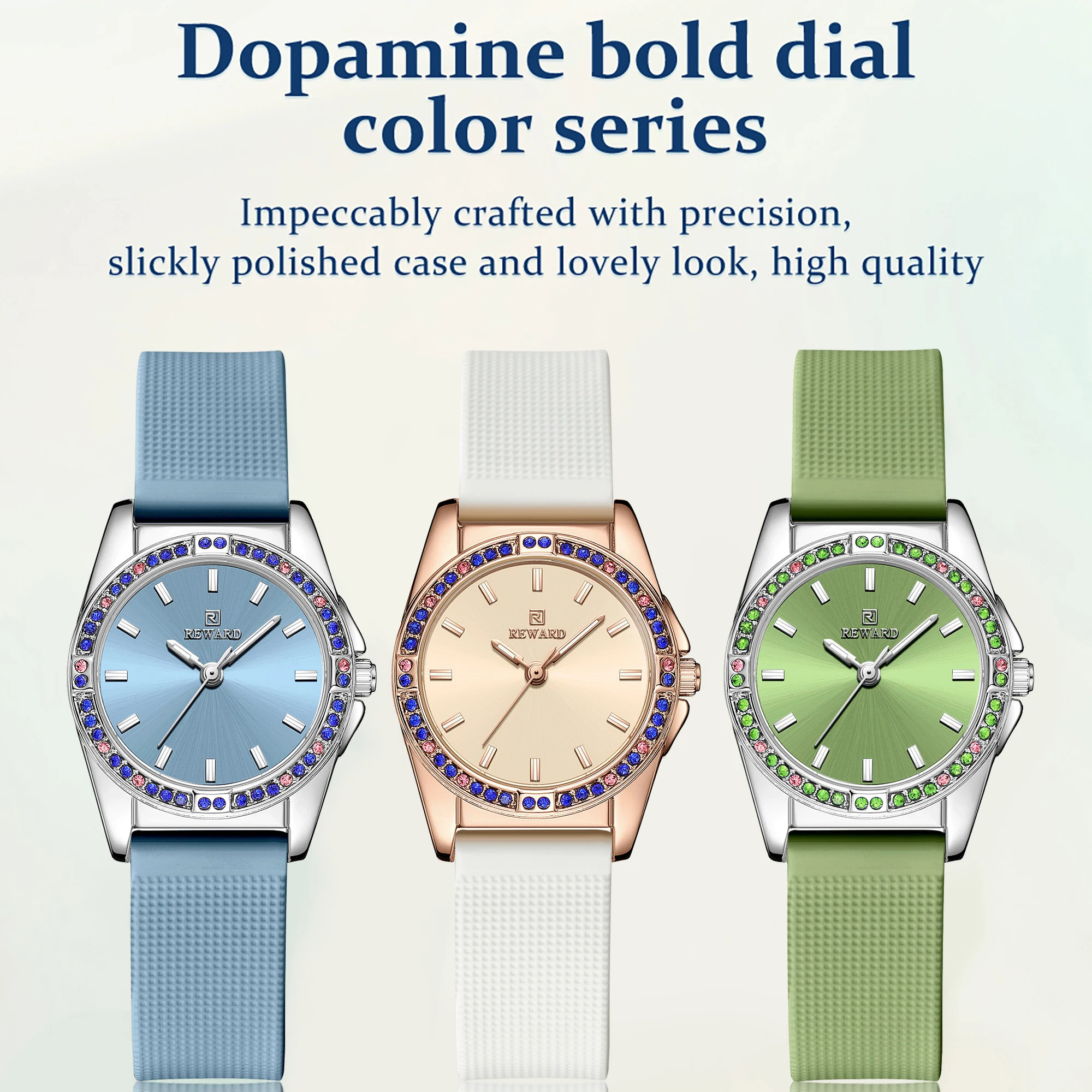 2025 جديد مكافأة ساعة كوارتز نسائية حزام سيليكون موضة فاخرة المرأة بسيطة ارتفع الذهب ساعة من الفولاذ المقاوم للصدأ #4