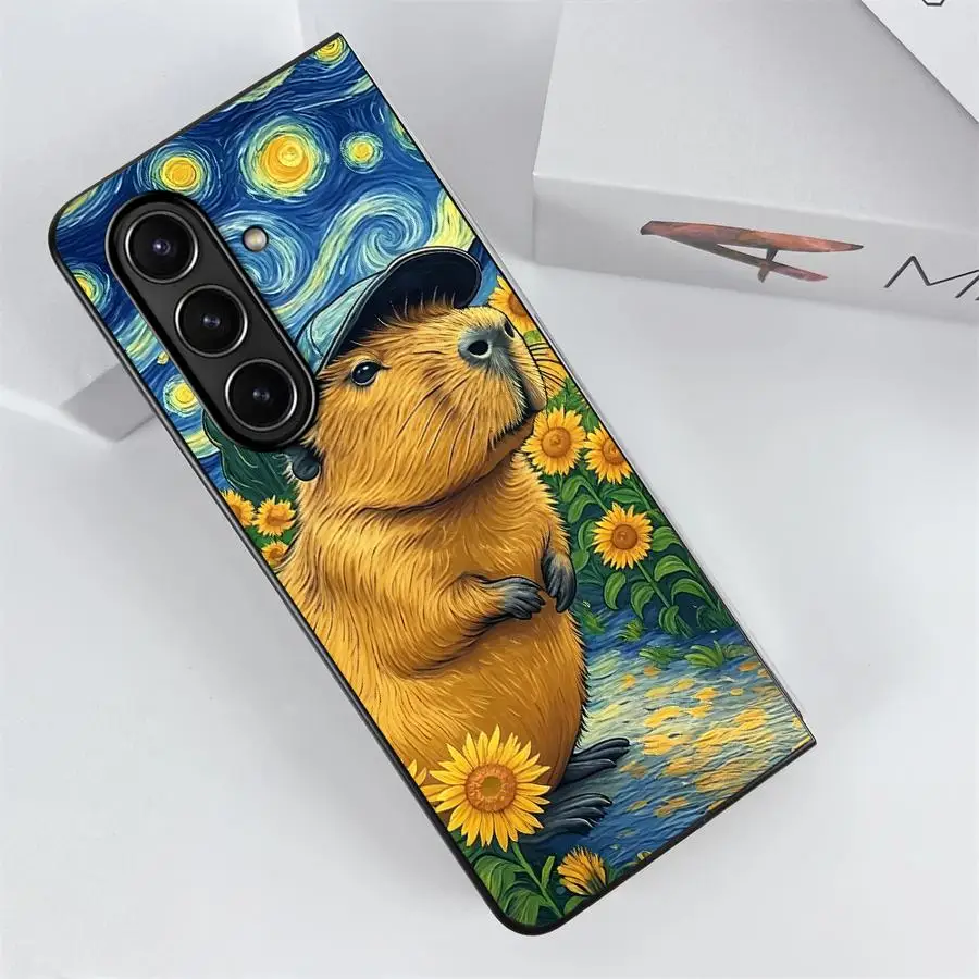 Чехол с абстрактной капибарой воды для Samsung Galaxy ZFold6 ZFold7 ZFold5 Z Fold 7 6 5 4 3 ZFold4 ZFold3, задняя крышка телефона