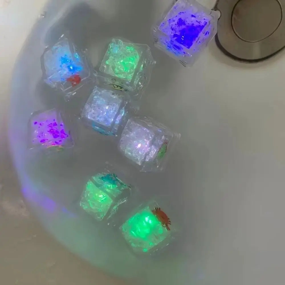 2024 Colorful Led Ice Cubes Romantic Super Bright Festival Toys Luminous Waterproof Bathtub Gifts