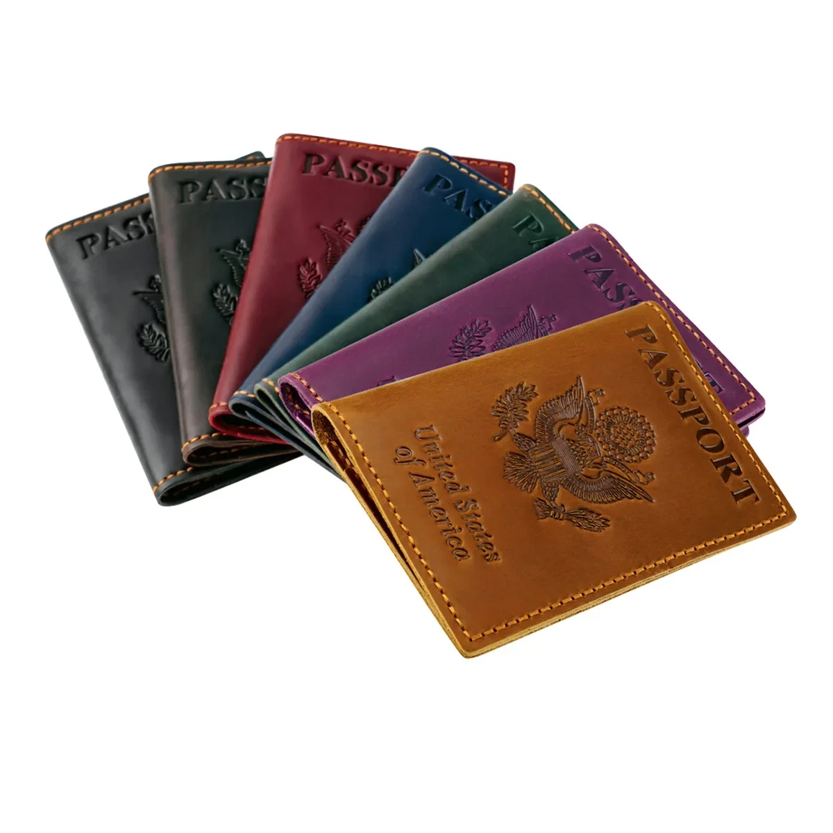 Passport Holder Wallet with Tracker Slot for Women Men,Cowhide Passport Case for Travel,Multi Card Slots for Travel Documents