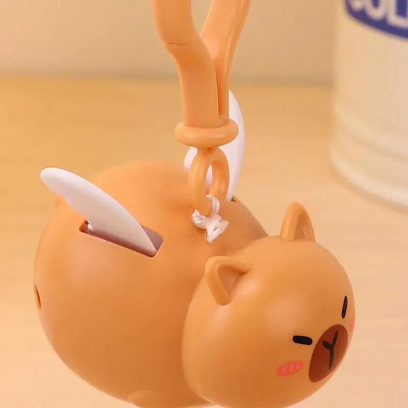 Cartoon Bag Ornament Capybara Bag Pendant Keychain With Pull Rope Children Entertainment Keychain Decor For Girls Women For