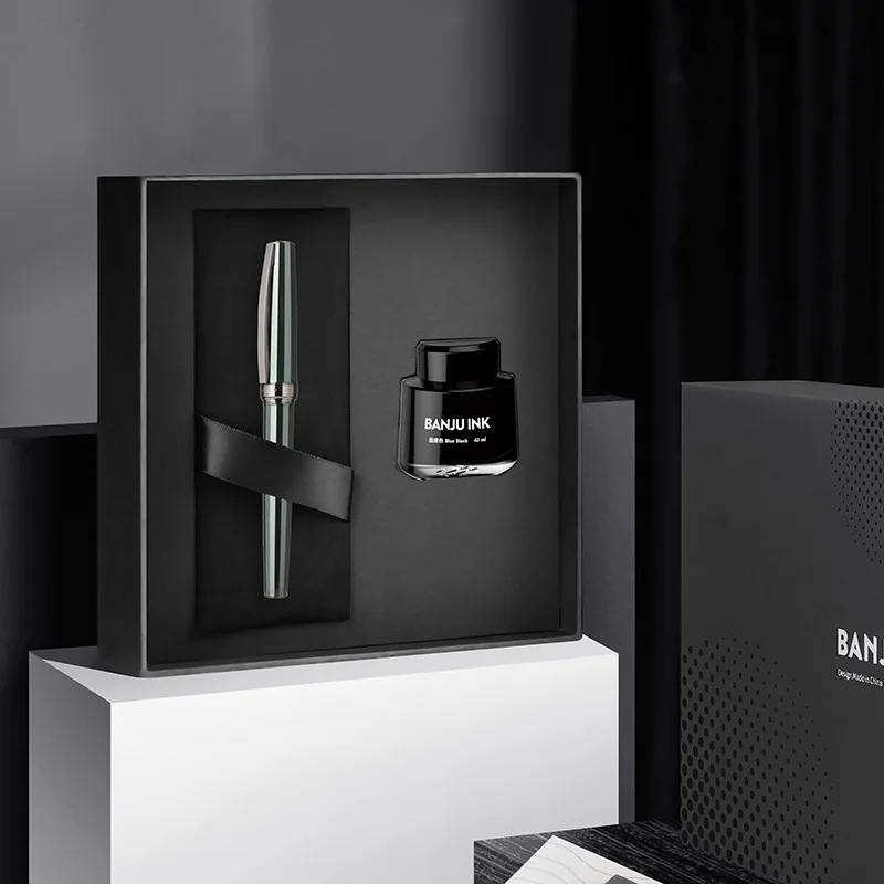 BANJU Doer Series Penna regalo esecutiva – Penna stilografica professionale con pennino in iridio con corpo in metallo, regalo per ufficio elegante e premium