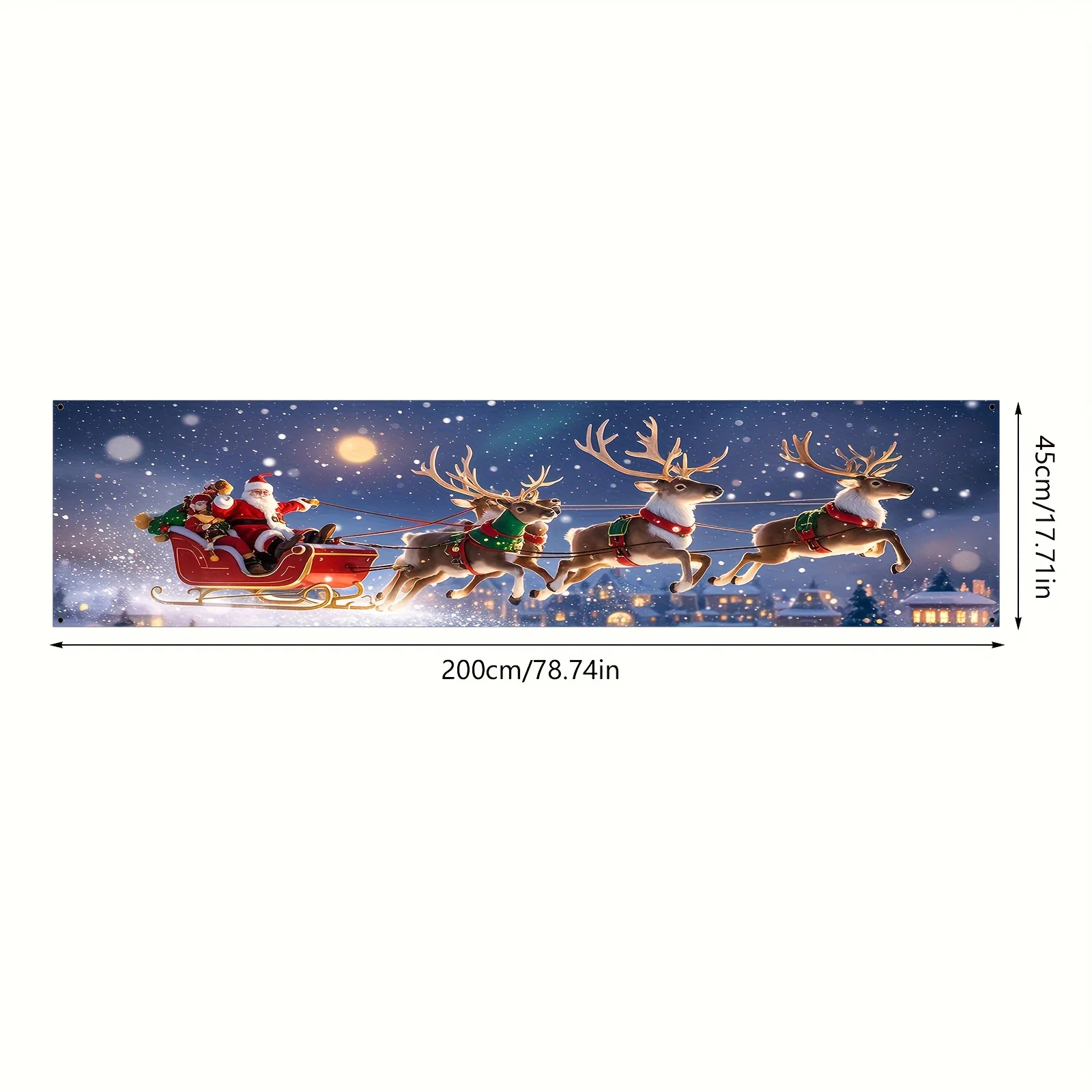 1pc Festive Christmas and New Year's hanging Flag- Polyester Frabic