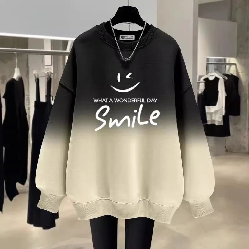 Women\'s Long-Sleeved Hoodies Loose Pullovers Fleece Tops Female Clothing Oversize Sweater, Shirts, Jumper, K-Pop Clothes, Winter