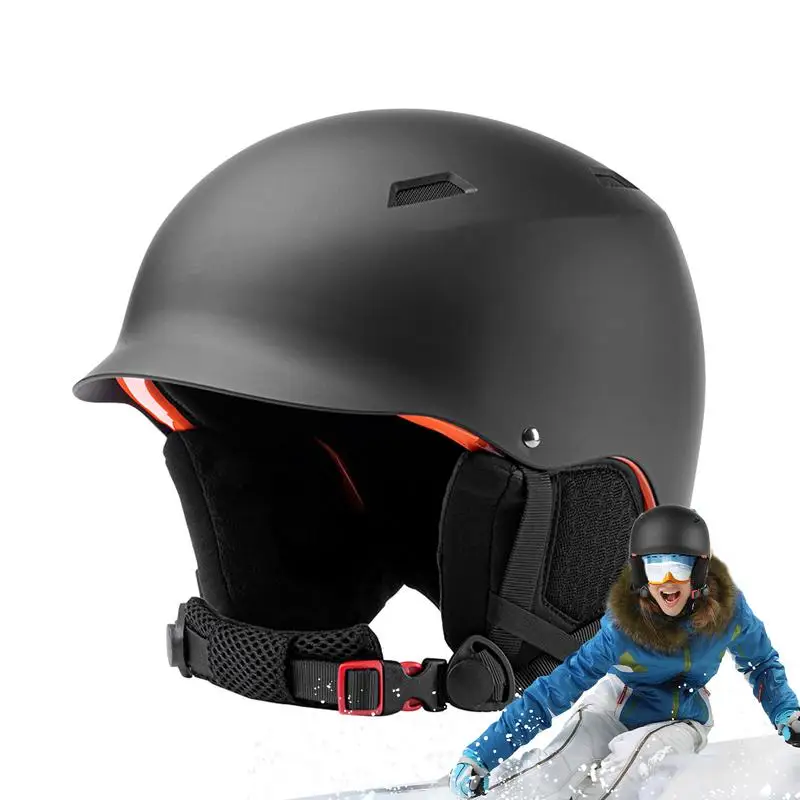 Snowboard Hat With Ear Flaps Head Protection Snowboarding Hat Windproof Shock Absorbing Removable Ear Pad Hat For Snow Sport