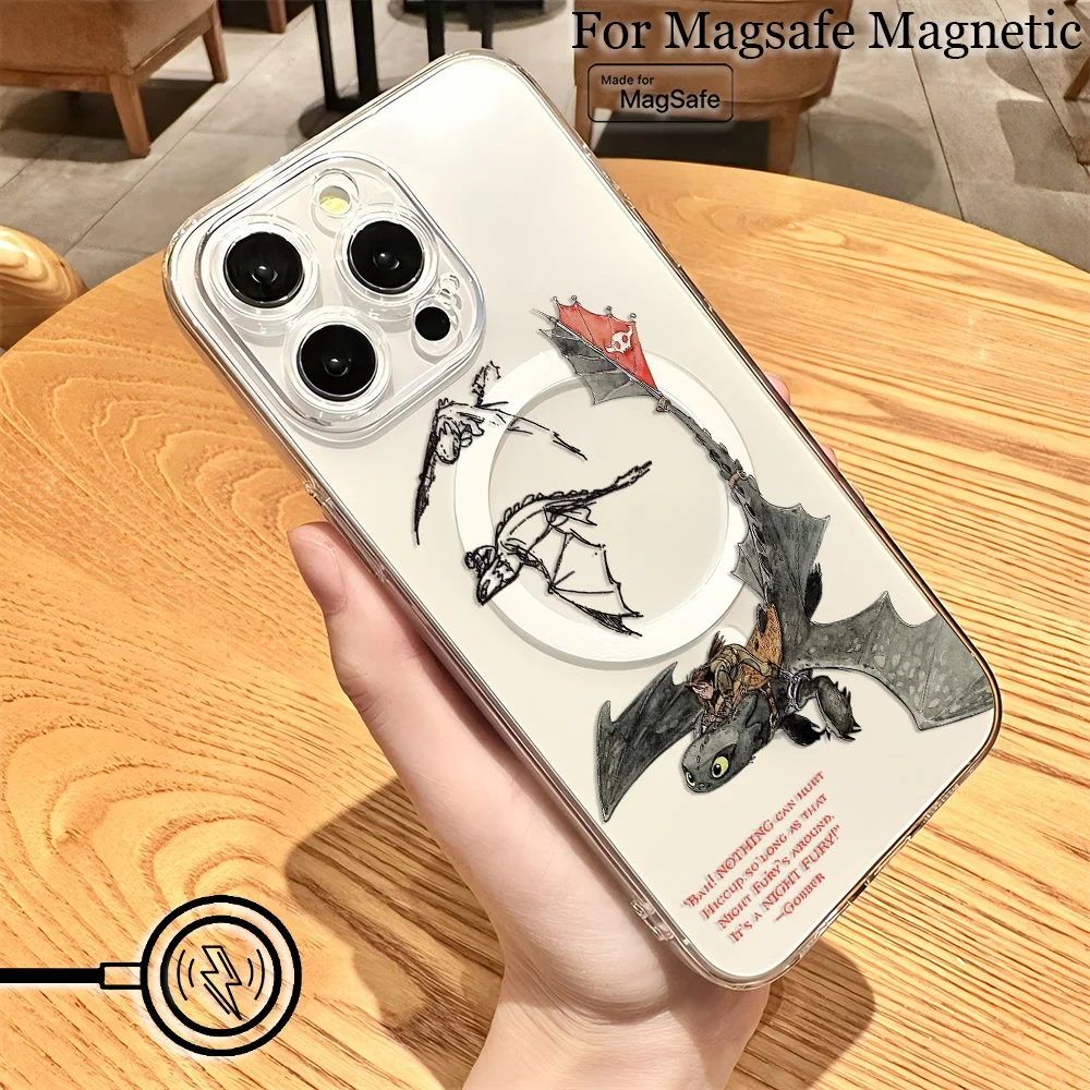 كيفية تدريب التنين الخاص بك بلا أسنان حافظة هاتف مغناطيسية آيفون 16 15 14 13 12 11 8 7 Plus Pro Max X XR XSMax غطاء لينة من البولي يوريثان #3