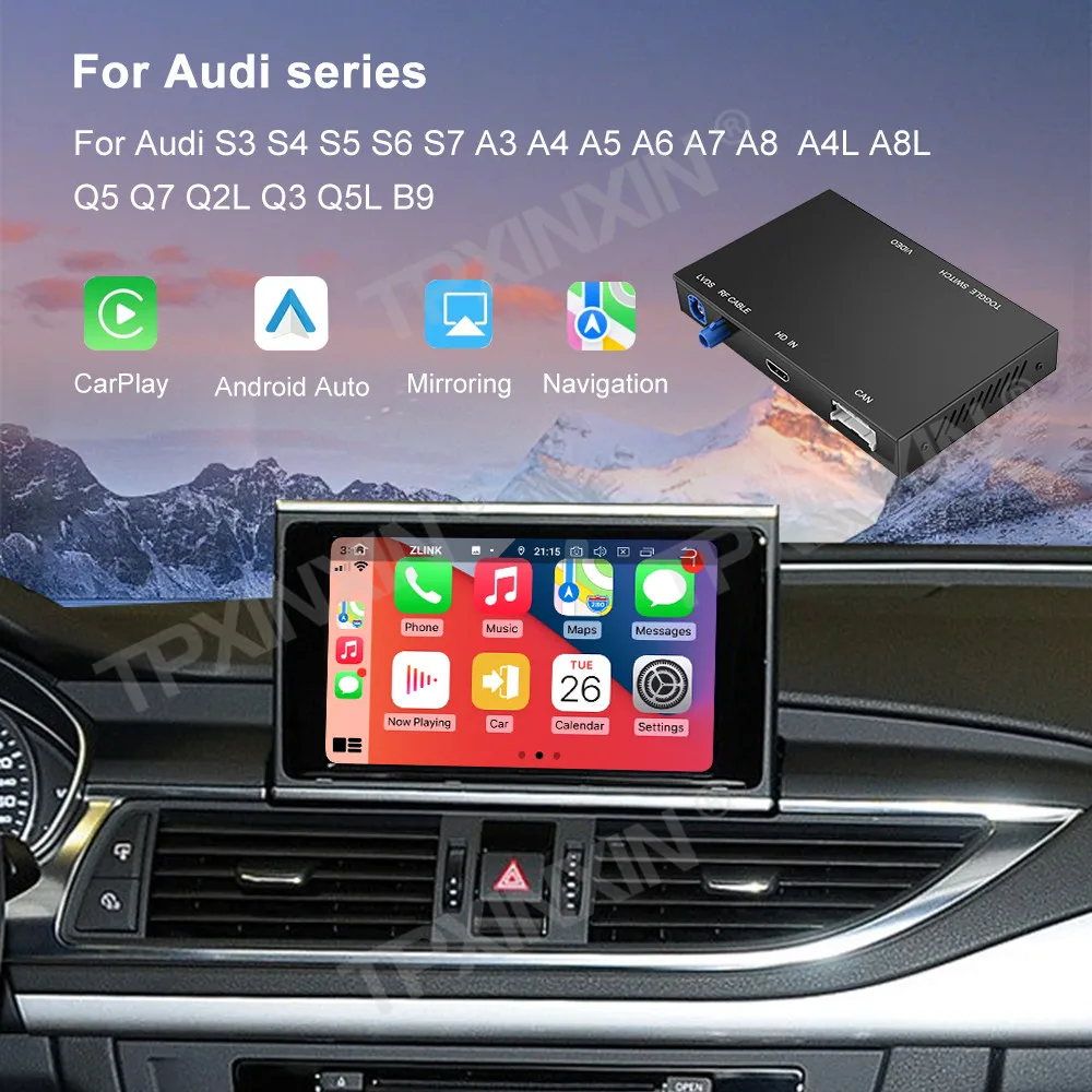 Linux System For Audi A7 C7 2012 - 2018 Wireless Carplay Box Android Auto FM DSP DAB WIFi GPS RDS Front Rear Camera