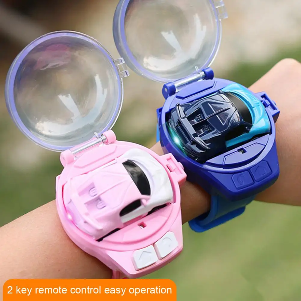 Kids Watch Remote Control Car Board Game 2.4GHz RC Mini Racing Vehicle Wrist Toy with LED Light Toddler Boy Girl Gift