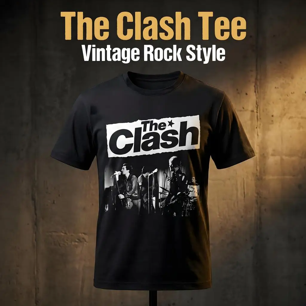 The Clash T-Shirt Classic Punk Rock Band Print Casual Cotton Short Sleeve Tee for Men Women Streetwear