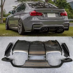 FOR BMW M3 M4 F80 F82 2014-2020 PSM Style Bumper Shunt Spoiler Body Kit High quality Carbon Fiber Rear Lip Diffuser