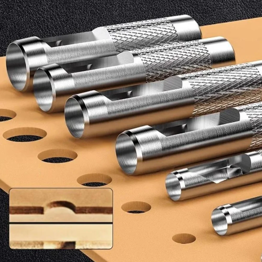 

5pcs Leather Hole Punching Tools Leather Hollow Drilling Puncher Kit 3/4/5/6/8mm Leather Hole Punch Set