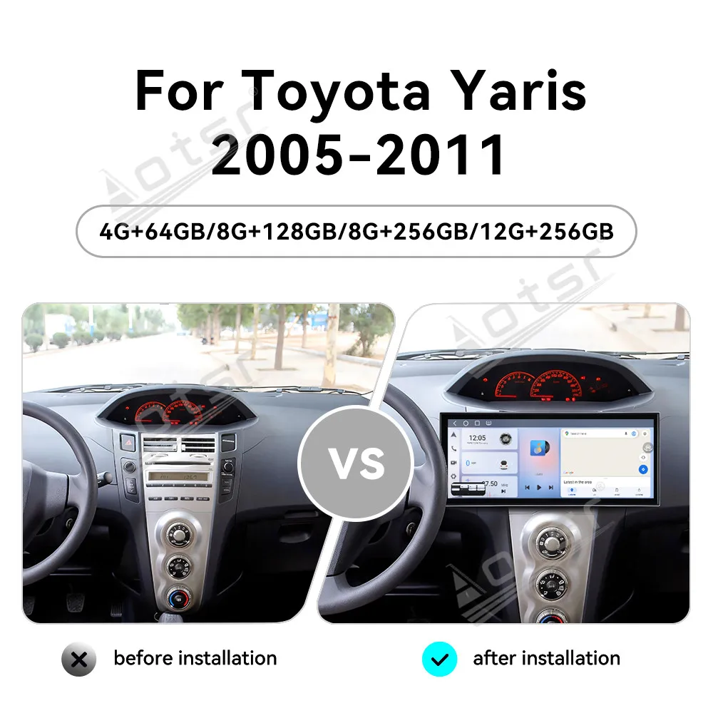 

Для Toyota YARIS 2005-2011: Автомагнитола Android 15 с HD-экраном 15.8'', мультимедийный видеоплеер, GPS-навигация, Carplay, DSP, BT, WIFI