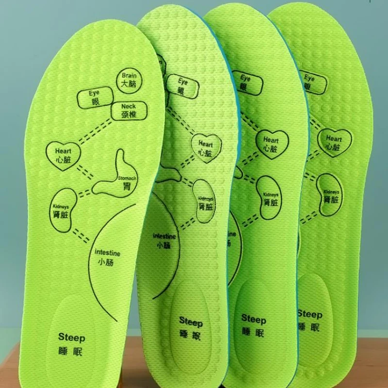 

2pcs Massage Acupoints Foot Insoles Soft Breathable Sports Cushion Inserts Sweat-Absorbing Deodorant Shoe Pads Shoe Accessories