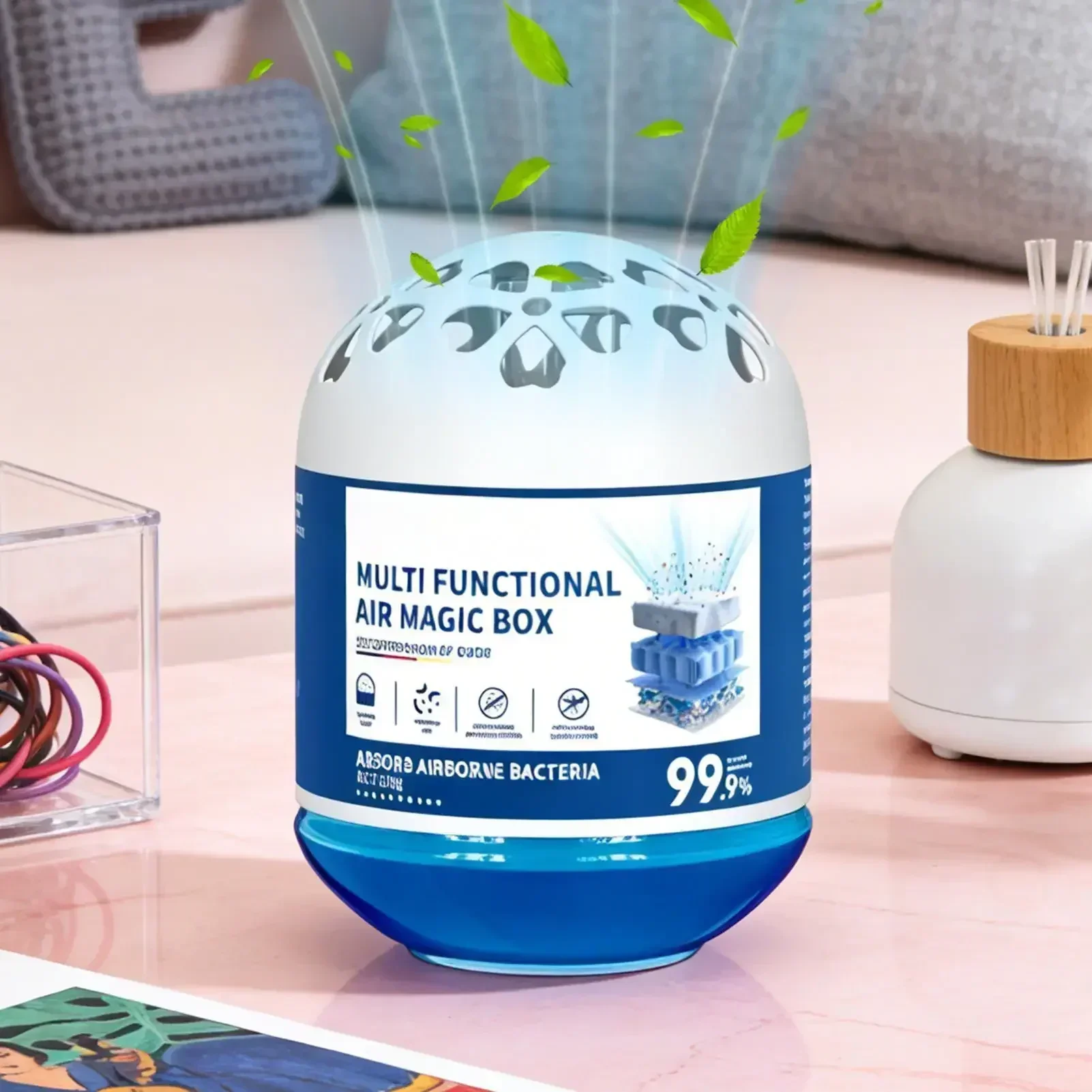 1/2/4PC Natural Air Purifying Dust Collector Box Plant Formula for Home Bedroom Living Room Baby Room Kitchen Pet Space 24H Use