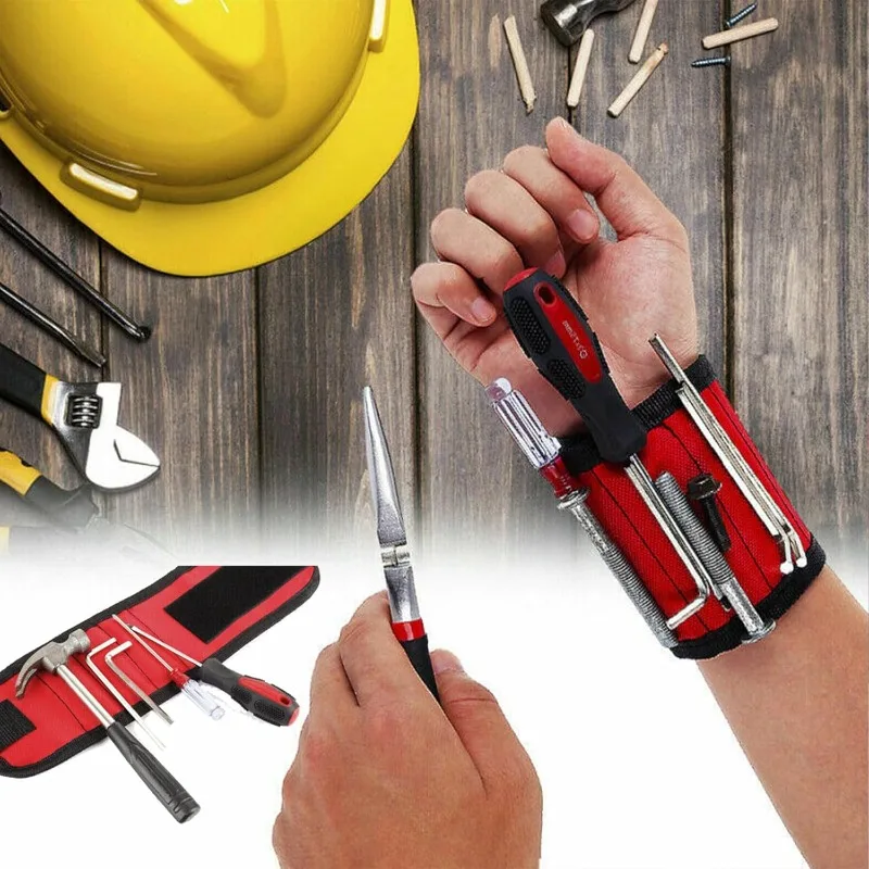 Magnetisches Armband zum Halten von Schrauben, Nägeln, Bohrern, magnetisches Armband-Werkzeug für Heimwerker, Elektriker, Geschenke für Väter – Detail 7