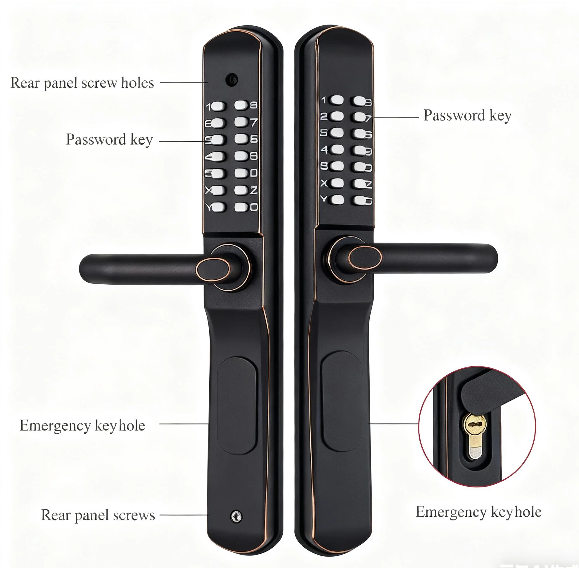 녹슬지 않는 아연 합금 내구성 있는 정원 문 잠금장치 좁은 타입 프로파일 도어 잠금장치 야외용